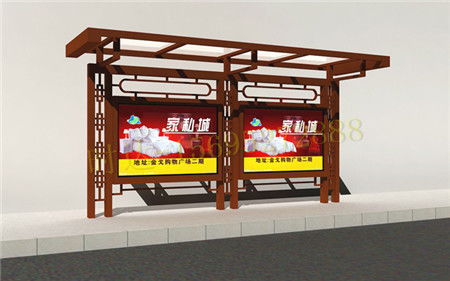 時達廣告制品廠 專業打造鋼木公交候車亭，引領城市廣告設計新風尚
